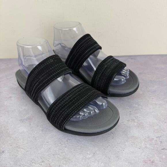 Dearfoams Sandals Women's 7.5  Blaire Low Foam Double Band Slide Comfort Beach - Picture 1 of 11